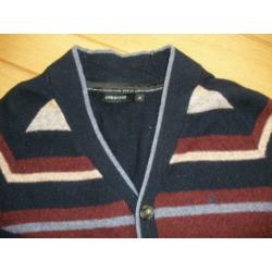 JUNK DE LUXE vest wol blauw met streep maat M