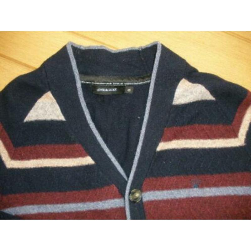 JUNK DE LUXE vest wol blauw met streep maat M