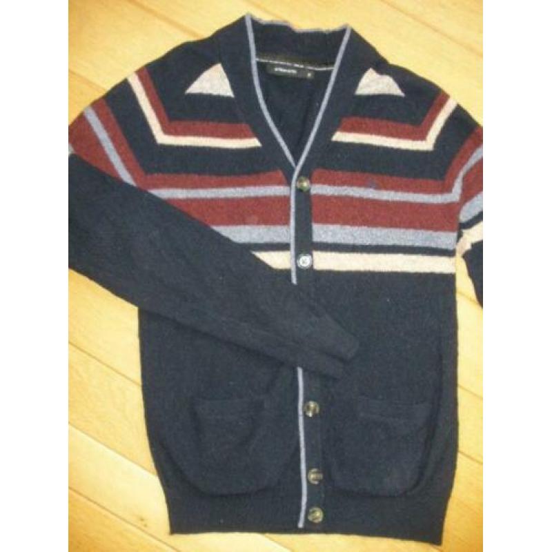 JUNK DE LUXE vest wol blauw met streep maat M