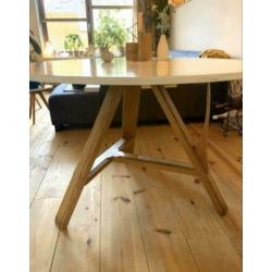 Staphorster klaptafel eettafel eiken wit rond hout 120
