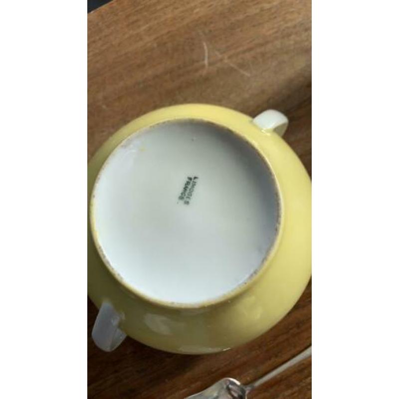 Limoges suikerpot met suikerschep (w)