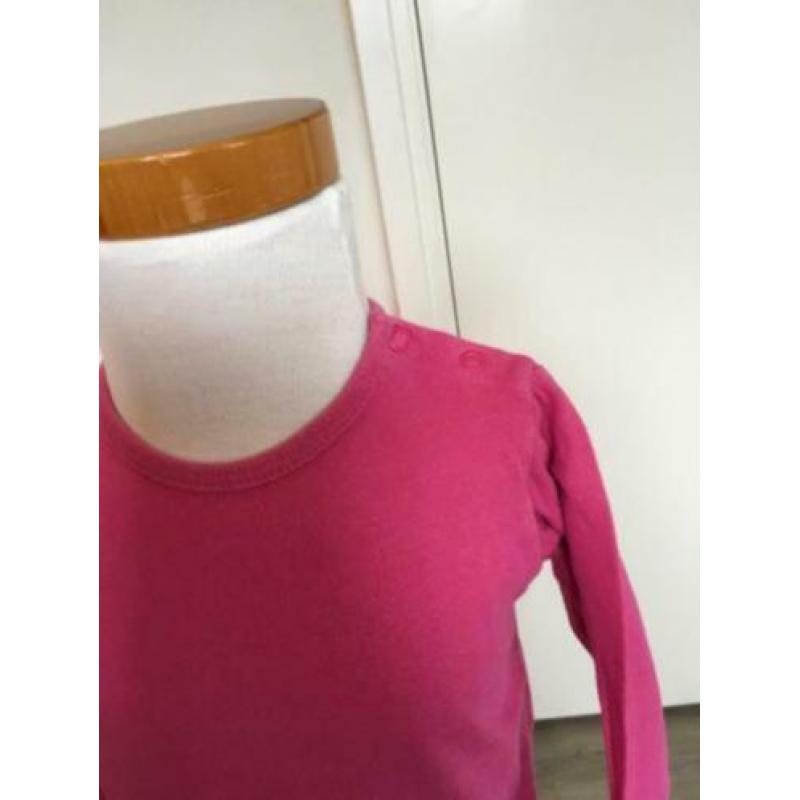 HEMA basis shirt / longsleeve roze + knoopjes mt 86 WK