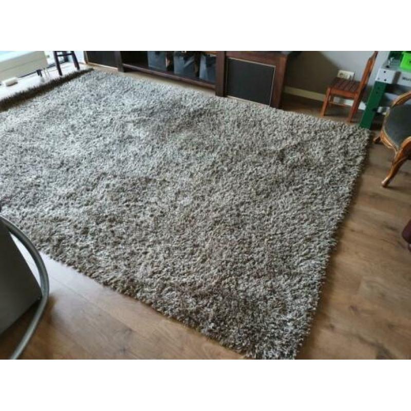 Vloerkleed / Tapijt inTaupe Kleur 240x340cm Hoogpolig