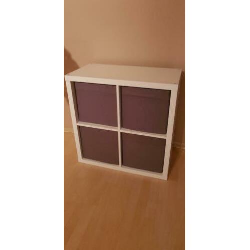 Ikea kast 76 bij 76 cm met of zonder stoffen bakjes (grijs)