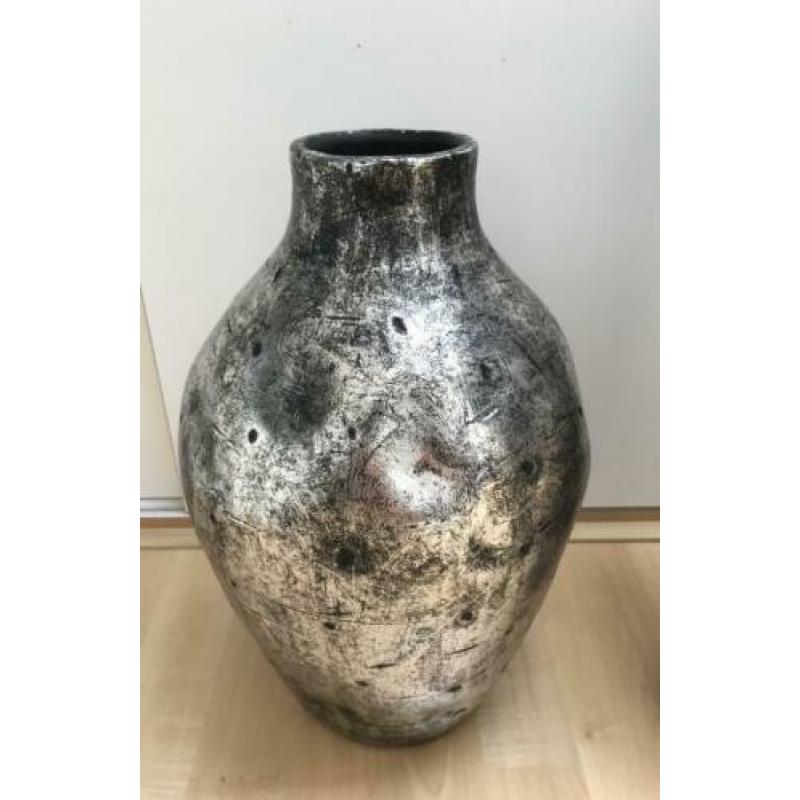 Decoratievaas 42 cm zwart/zilver - nieuw €72,00
