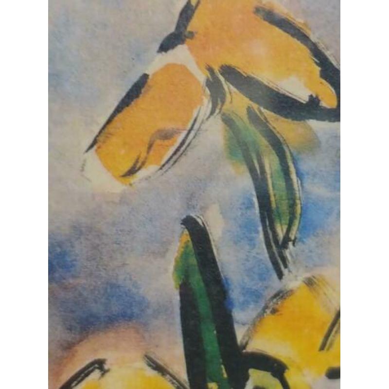 Karl schmidt-Rotluff expressionistisch bloemstilleven aquare