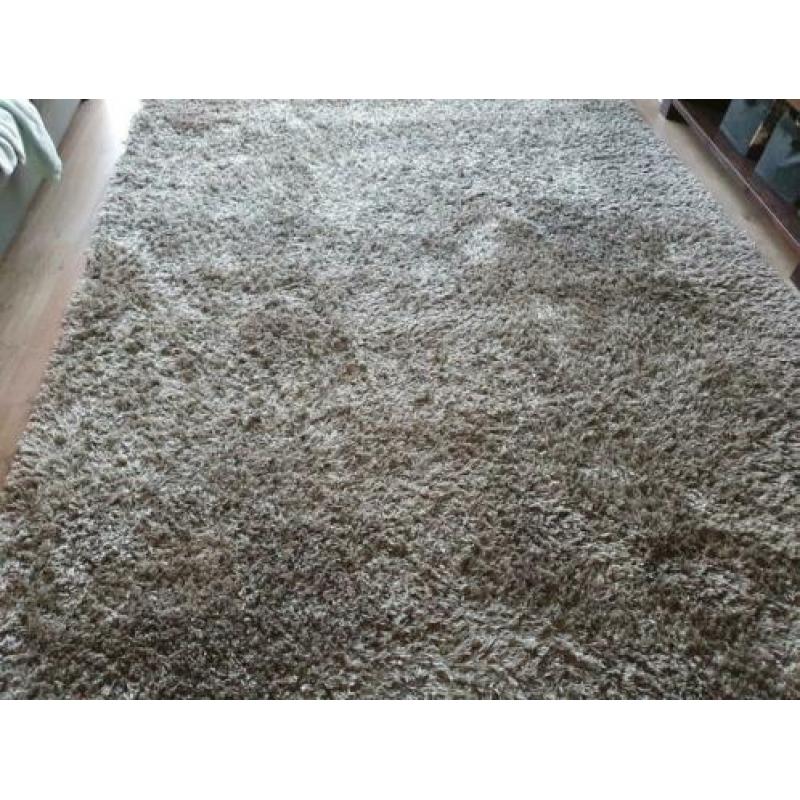 Vloerkleed / Tapijt inTaupe Kleur 240x340cm Hoogpolig