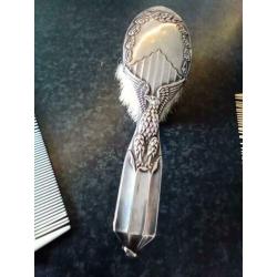 zilver baby borstel en kammetje