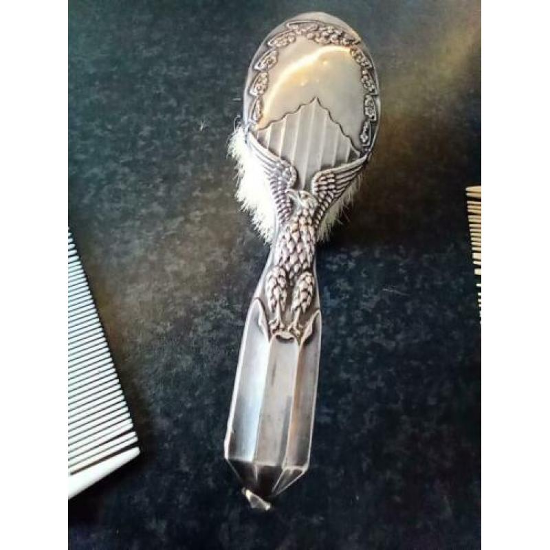 zilver baby borstel en kammetje