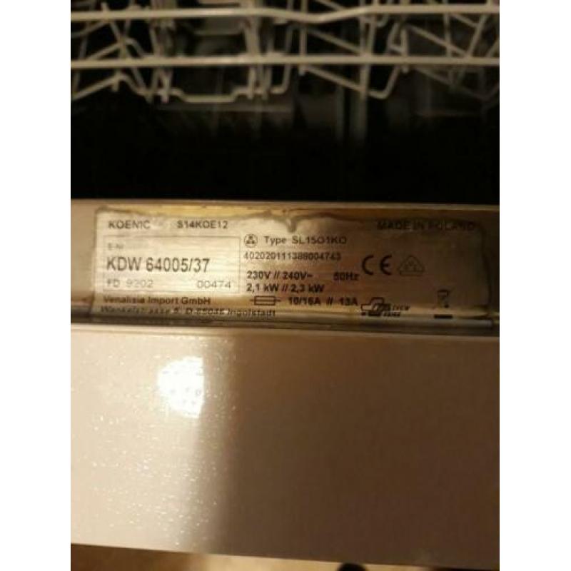 Koenic onderbouw vaatwasser 3 jaar oud KDW64005/37