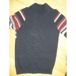 JUNK DE LUXE vest wol blauw met streep maat M