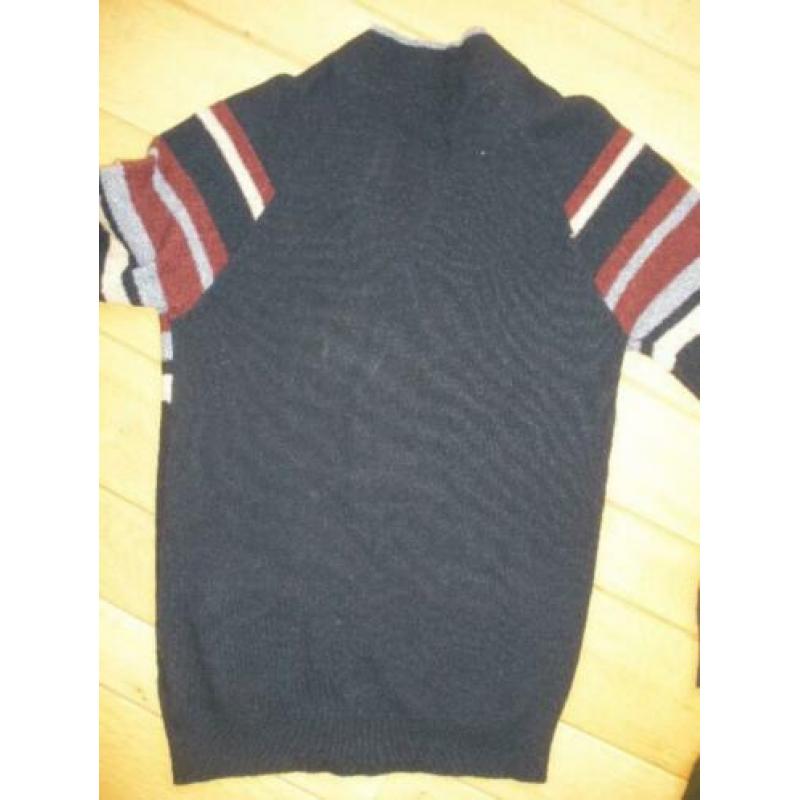JUNK DE LUXE vest wol blauw met streep maat M