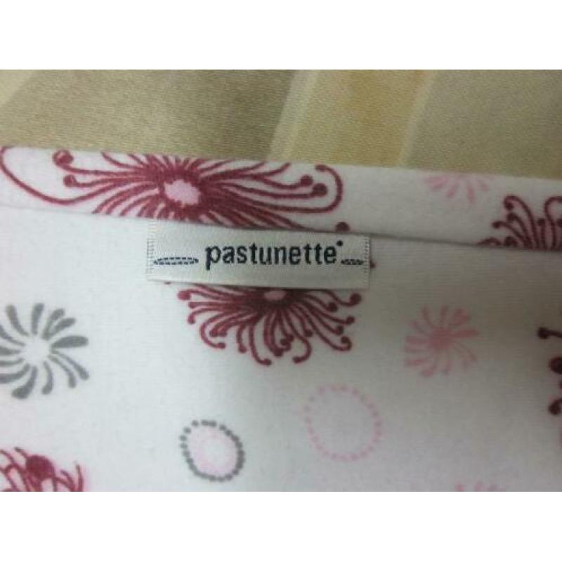 Pastunette nachtjapon wit-roze met lange mouw Mt L