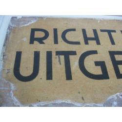 Antiek triplex richtingsbord. Uitgeest. Eerste heft 20e eeuw