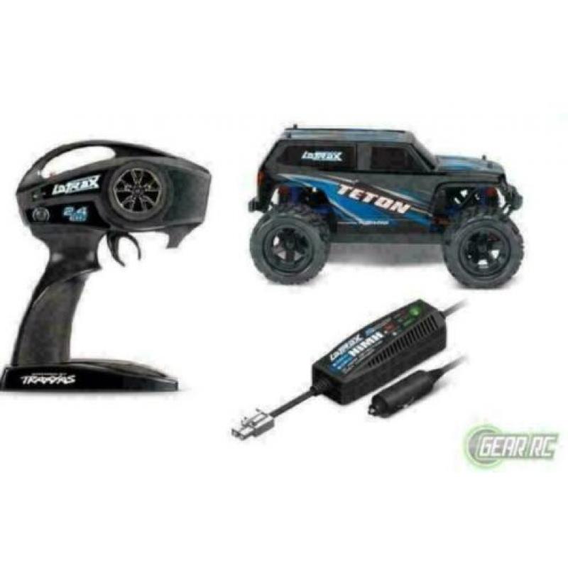 LaTrax Teton 1/18, brushed RTR blauw met accu en 12v lader