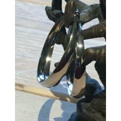 brede zilverkleurige oorringen