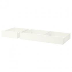 2 bedlades op wieltjes - wit - 199cm breed
