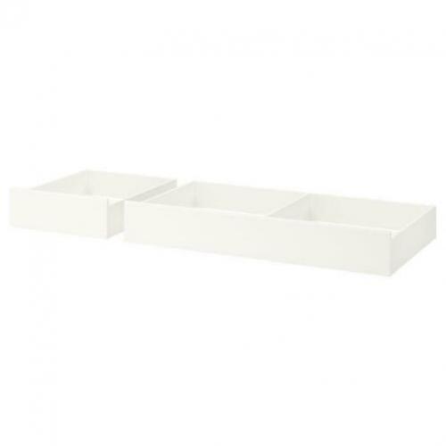 2 bedlades op wieltjes - wit - 199cm breed