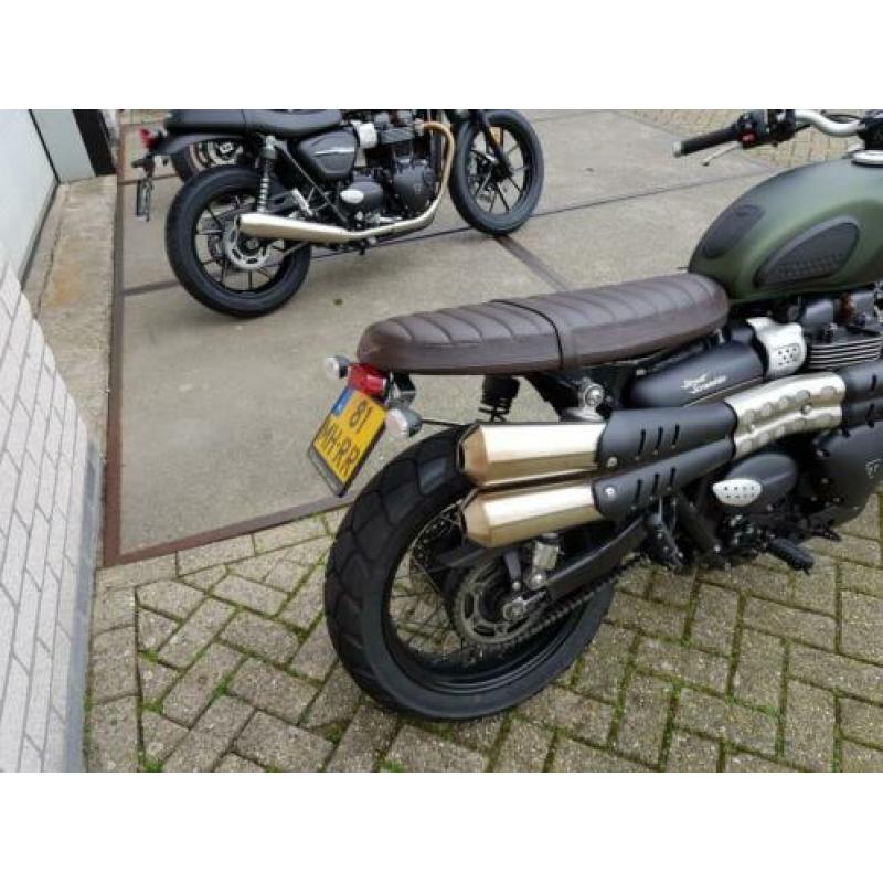 Triumph Street Scrambler met vele accessories