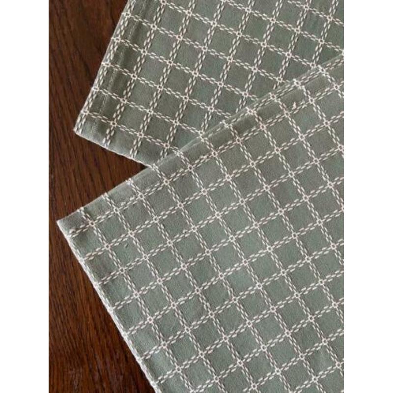 Placemat set van 2 groen/wit PASEN ( evt. te borduren.....