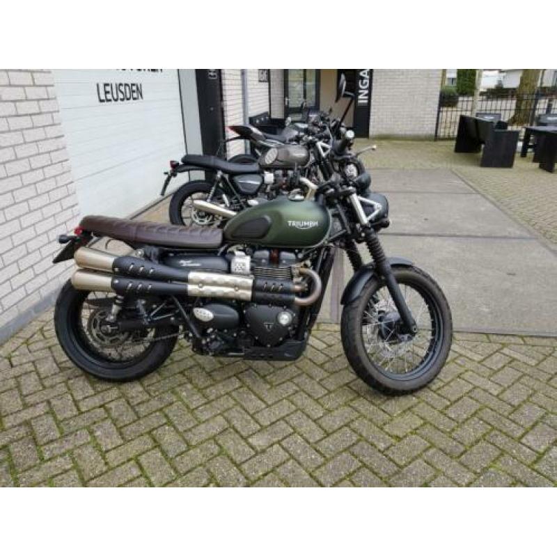 Triumph Street Scrambler met vele accessories