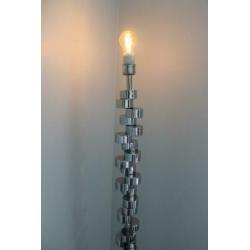 Vintage staande schemerlamp chroom design lamp staand