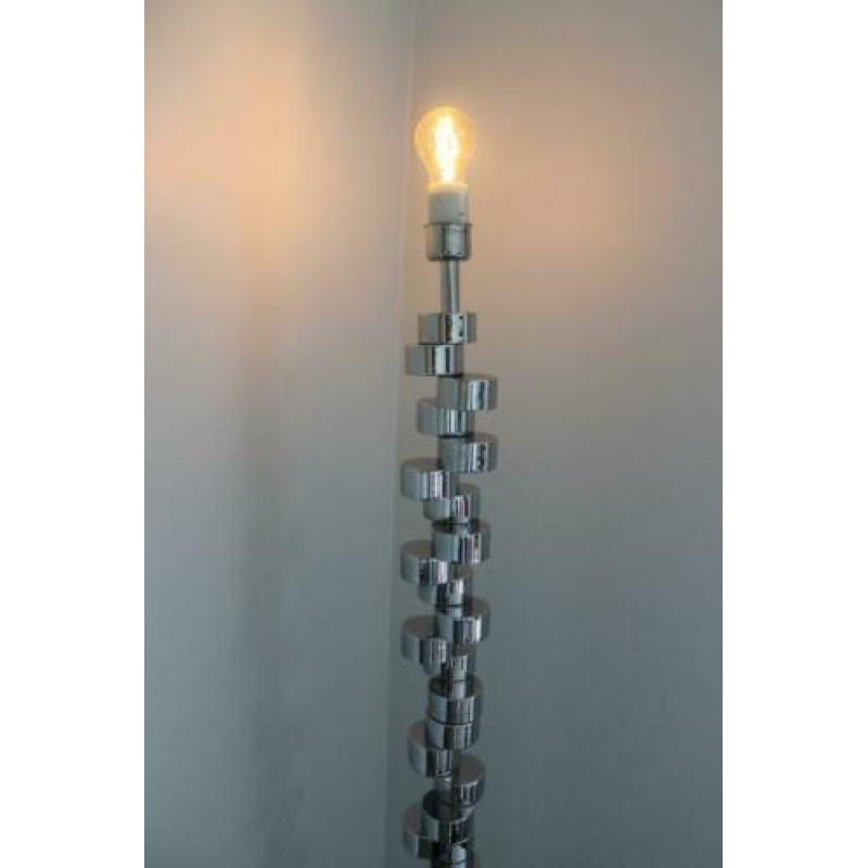 Vintage staande schemerlamp chroom design lamp staand