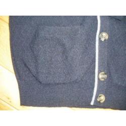 JUNK DE LUXE vest wol blauw met streep maat M
