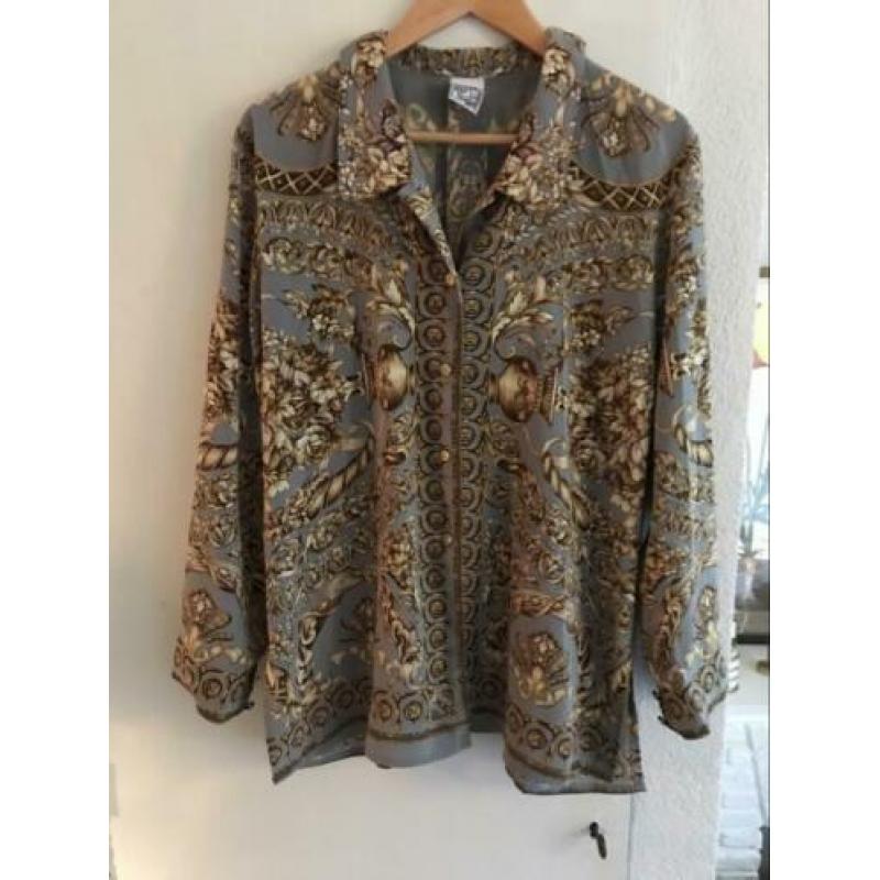 Versace stijl blouse satijn vintage