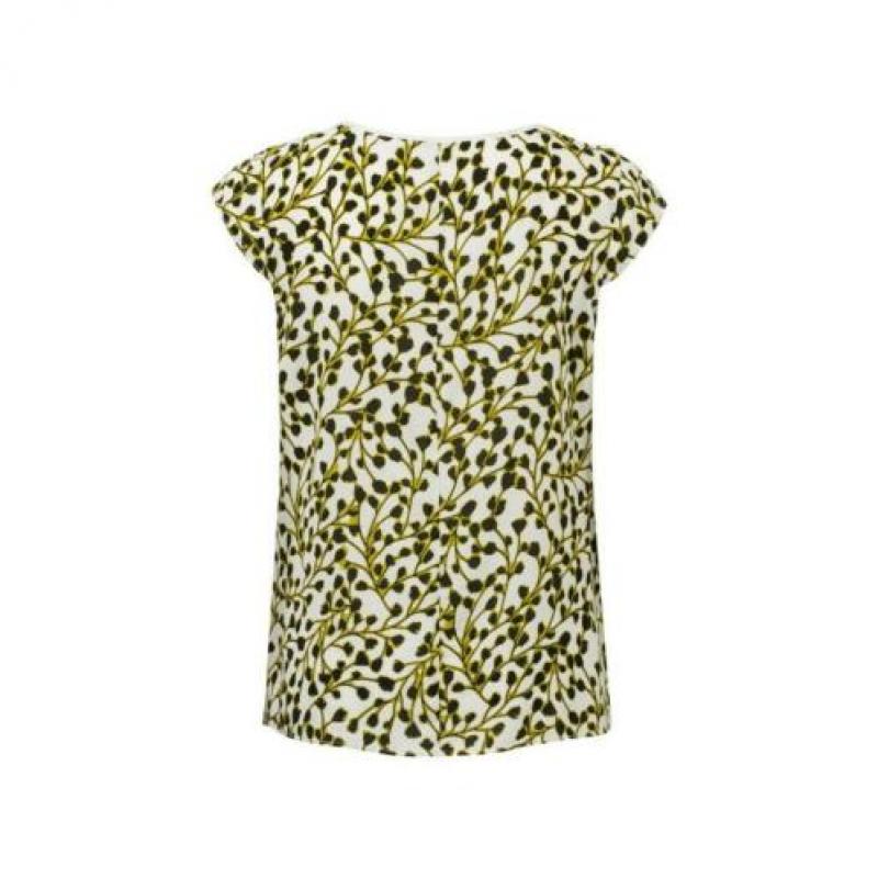Steps shirt/top/blouse, wit geel/zwart patroon, mt 40, zgan