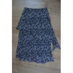 Yoek rok M zwart wit panter print NIEUW laagjes gaaf