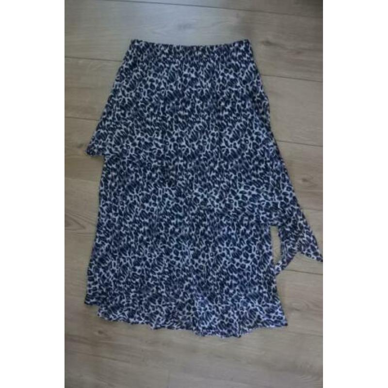 Yoek rok M zwart wit panter print NIEUW laagjes gaaf