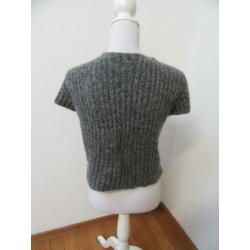 N95 apart kort vest MADE IN ITALY 45% wol grijs zwart 40