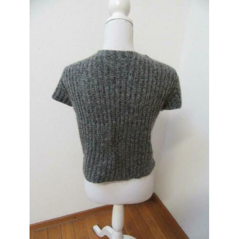 N95 apart kort vest MADE IN ITALY 45% wol grijs zwart 40
