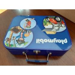 Puzzel Playmobil, 4 stuks in metalen koffertje.