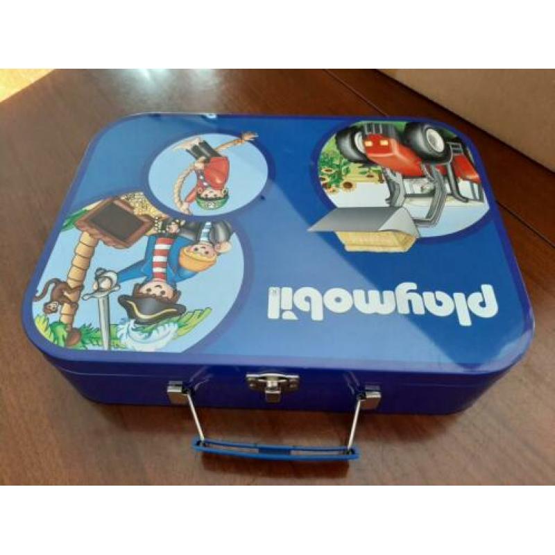 Puzzel Playmobil, 4 stuks in metalen koffertje.