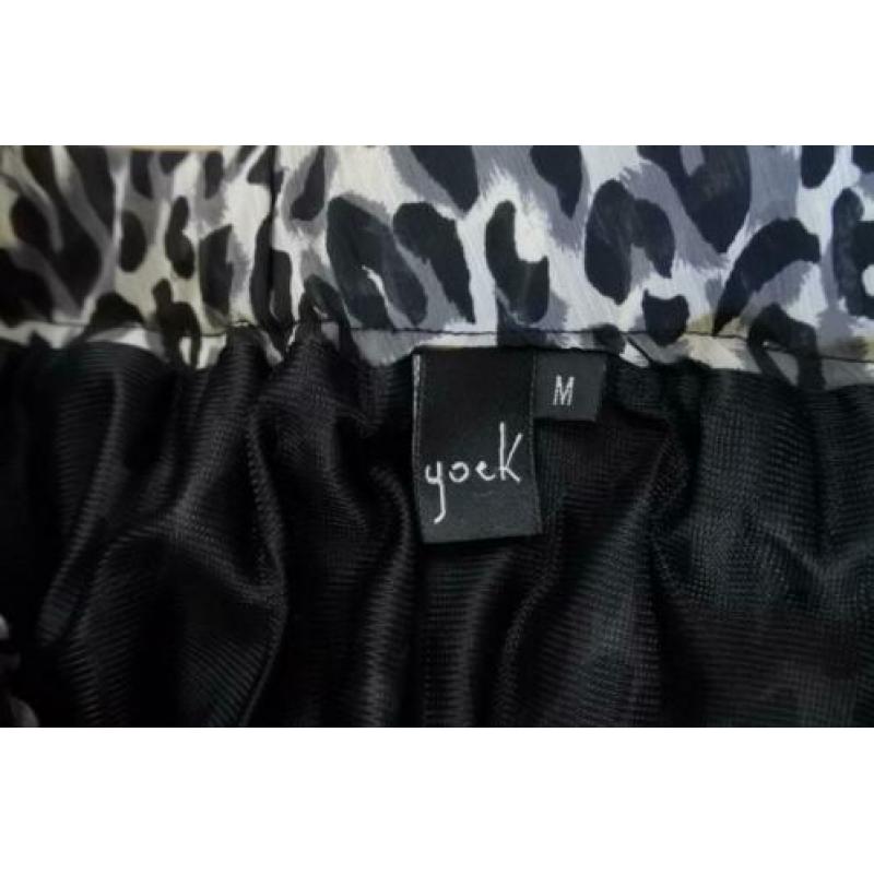 Yoek rok M zwart wit panter print NIEUW laagjes gaaf