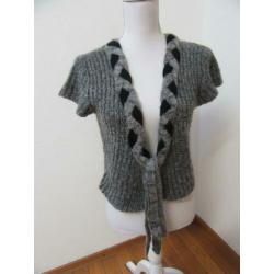 N95 apart kort vest MADE IN ITALY 45% wol grijs zwart 40