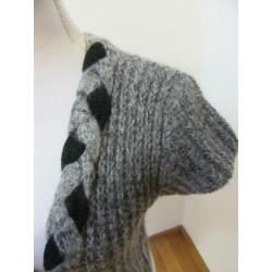 N95 apart kort vest MADE IN ITALY 45% wol grijs zwart 40