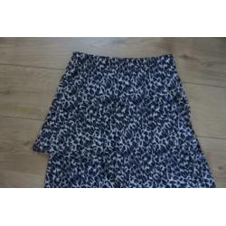 Yoek rok M zwart wit panter print NIEUW laagjes gaaf