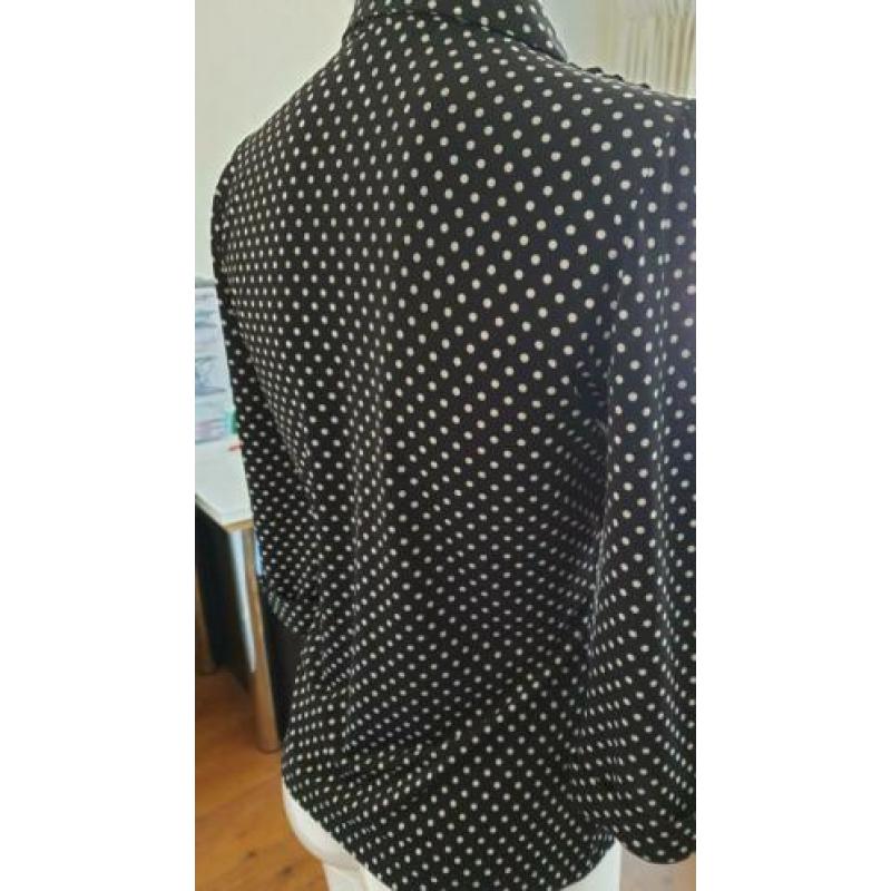 Morgan zwarte blouse met dots, mt 36, zgan.