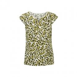 Steps shirt/top/blouse, wit geel/zwart patroon, mt 40, zgan