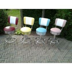 Bel Air 4 Amerikaanse barkrukken sixties fifties bar tafel .