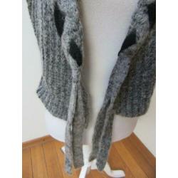 N95 apart kort vest MADE IN ITALY 45% wol grijs zwart 40