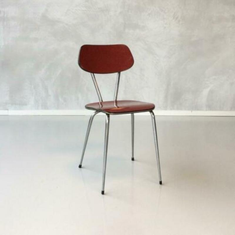 Jaren 50 keukenstoelen 3x vintage eetkamerstoelen retro