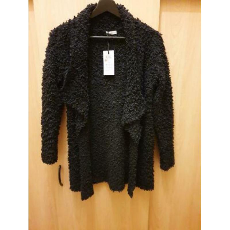 NIEUW Jacqueline de Yong zwart fluffy vest maat S