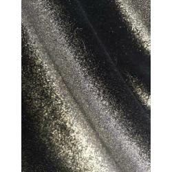 ** Nieuw GIVEN Velvet Velours Jurk Zwart Goud Glitter **