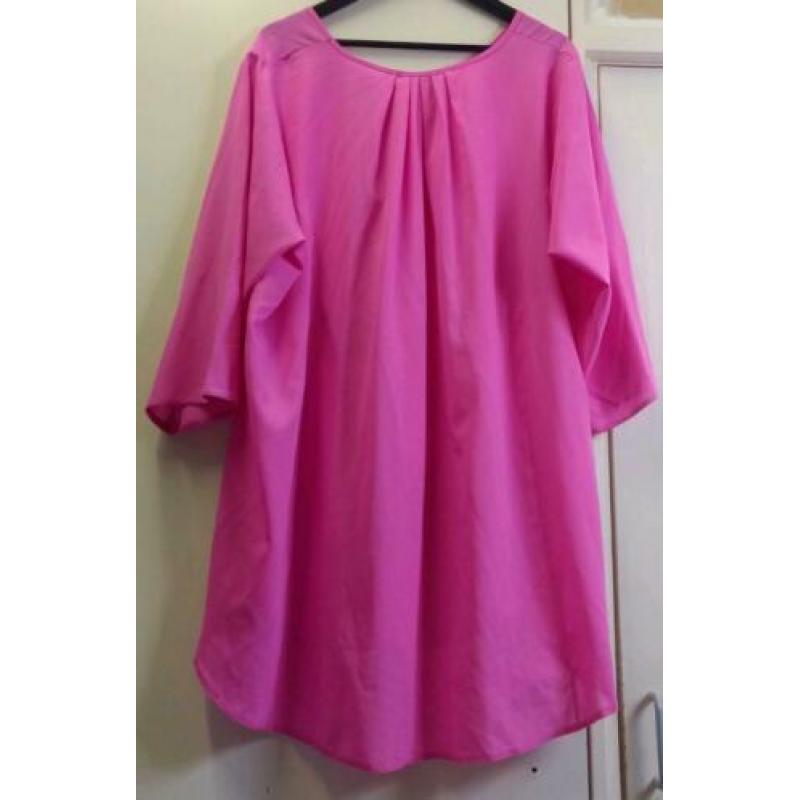 Prachtige roze blouse van Magna maat 52 -54