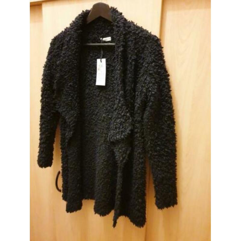 NIEUW Jacqueline de Yong zwart fluffy vest maat S