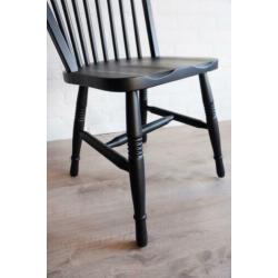 8x spijlenstoel zwart - eetstoel - cafestoel - eettafel